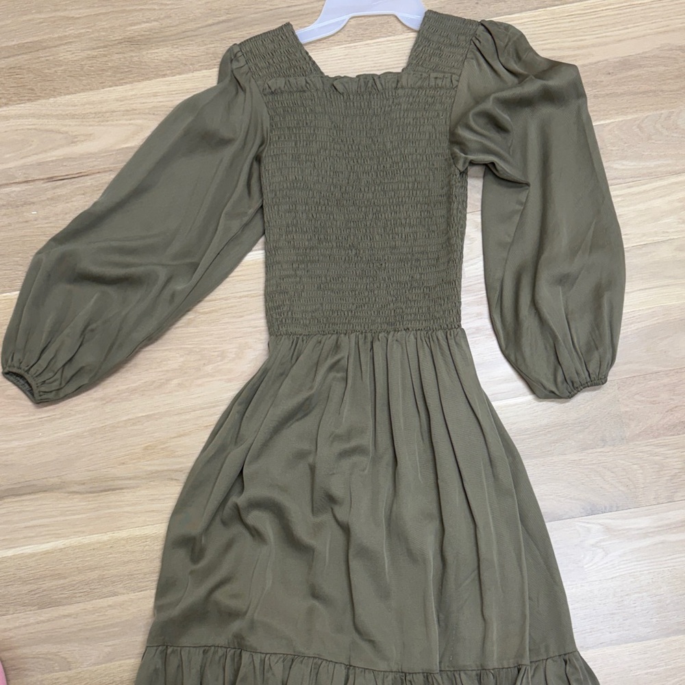 Eliyas Label Milkmaid Olive Green dress